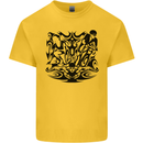 Tribal Triathlon Swimming Running Cycling Mens Cotton T-Shirt Tee Top Yellow