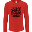 Tribal Triathlon Swimming Running Cycling Mens Long Sleeve T-Shirt Red