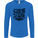 Tribal Triathlon Swimming Running Cycling Mens Long Sleeve T-Shirt Royal Blue