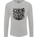 Tribal Triathlon Swimming Running Cycling Mens Long Sleeve T-Shirt Sports Grey