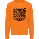 Tribal Triathlon Swimming Running Cycling Mens Sweatshirt Jumper Orange