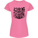 Tribal Triathlon Swimming Running Cycling Womens Petite Cut T-Shirt Azalea