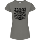Tribal Triathlon Swimming Running Cycling Womens Petite Cut T-Shirt Charcoal