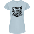 Tribal Triathlon Swimming Running Cycling Womens Petite Cut T-Shirt Light Blue