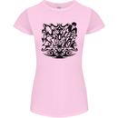 Tribal Triathlon Swimming Running Cycling Womens Petite Cut T-Shirt Light Pink