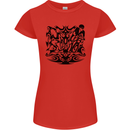 Tribal Triathlon Swimming Running Cycling Womens Petite Cut T-Shirt Red