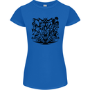 Tribal Triathlon Swimming Running Cycling Womens Petite Cut T-Shirt Royal Blue
