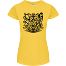 Tribal Triathlon Swimming Running Cycling Womens Petite Cut T-Shirt Yellow