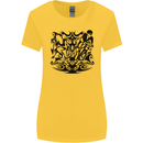 Tribal Triathlon Swimming Running Cycling Womens Wider Cut T-Shirt Yellow