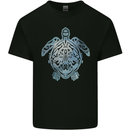 Tribal Turtle Mens Cotton T-Shirt Tee Top Black