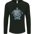 Tribal Turtle Mens Long Sleeve T-Shirt Black