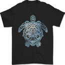 Tribal Turtle Mens T-Shirt 100% Cotton Black
