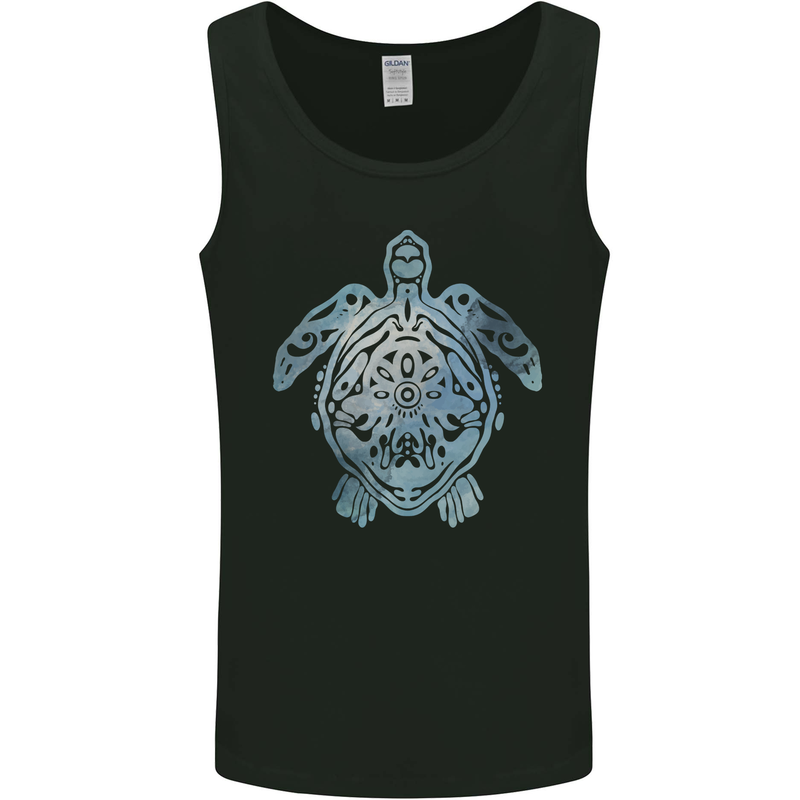 Tribal Turtle Mens Vest Tank Top Black