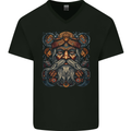 Tribal Viking Pagan Odin Warrior Mens V-Neck Cotton T-Shirt Black