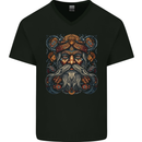 Tribal Viking Pagan Odin Warrior Mens V-Neck Cotton T-Shirt Black