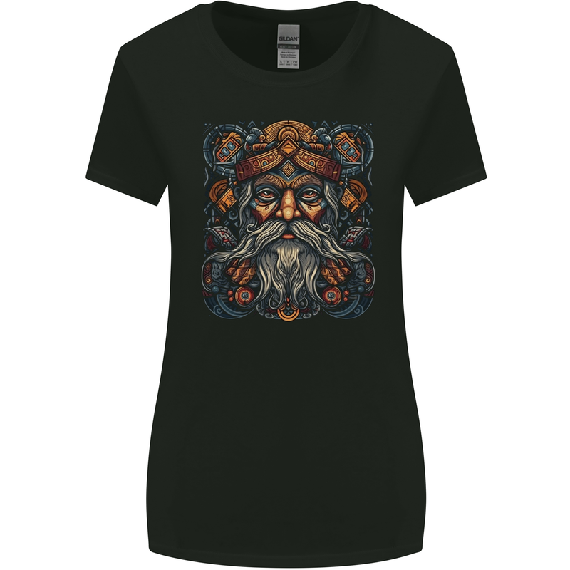 Tribal Viking Pagan Odin Warrior Womens Wider Cut T-Shirt Black