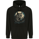 Tribal Wolf With the Moon Werewolf Lycan Childrens Kids Hoodie Black