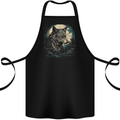 Tribal Wolf With the Moon Werewolf Lycan Cotton Apron 100% Organic Black