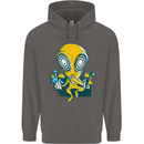 Trippy Alien LSD Magic Mushrooms Twisted Mens 80% Cotton Hoodie Charcoal