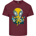 Trippy Alien LSD Magic Mushrooms Twisted Mens Cotton T-Shirt Tee Top Maroon