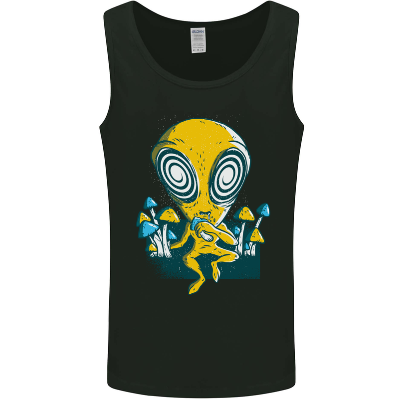Trippy Alien LSD Magic Mushrooms Twisted Mens Vest Tank Top Black