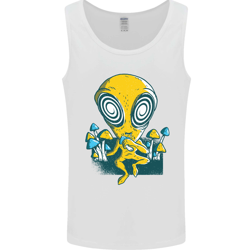 Trippy Alien LSD Magic Mushrooms Twisted Mens Vest Tank Top White