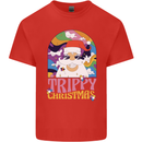 Trippy Christmas LSD Santa Magic Mushrooms Xmas Mens Cotton T-Shirt Tee Top Red