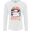 Trippy Christmas LSD Santa Magic Mushrooms Xmas Mens Long Sleeve T-Shirt White