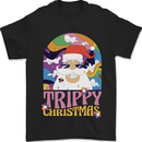 Trippy Christmas LSD Santa Magic Mushrooms Xmas Mens T-Shirt 100% Cotton Black