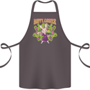 Trippy Easter Magic Mushrooms LSD Cotton Apron 100% Organic Dark Grey