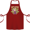 Trippy Easter Magic Mushrooms LSD Cotton Apron 100% Organic Maroon
