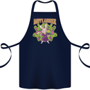Trippy Easter Magic Mushrooms LSD Cotton Apron 100% Organic Navy Blue