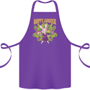 Trippy Easter Magic Mushrooms LSD Cotton Apron 100% Organic Purple
