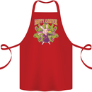Trippy Easter Magic Mushrooms LSD Cotton Apron 100% Organic Red