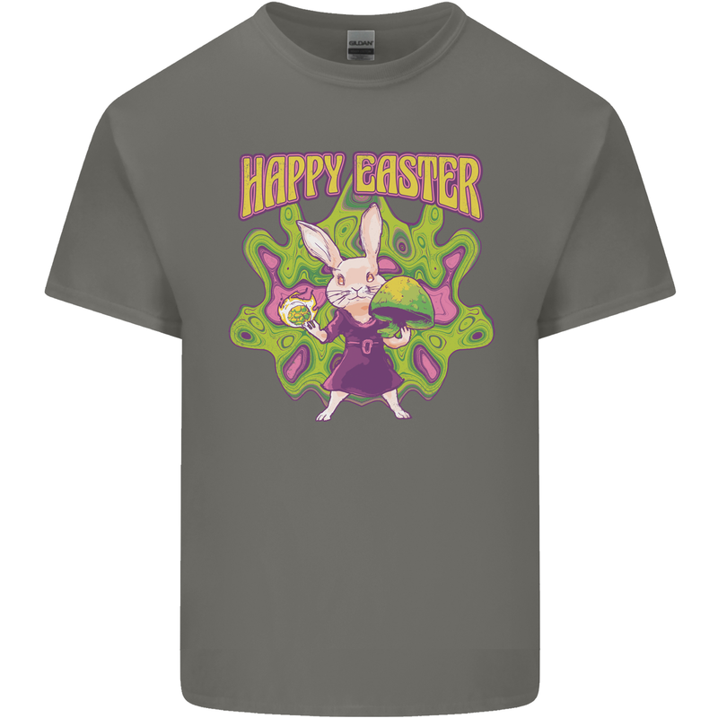 Trippy Easter Magic Mushrooms LSD Kids T-Shirt Childrens Charcoal