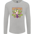 Trippy Easter Magic Mushrooms LSD Mens Long Sleeve T-Shirt Sports Grey