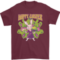 Trippy Easter Magic Mushrooms LSD Mens T-Shirt 100% Cotton Maroon