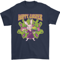 Trippy Easter Magic Mushrooms LSD Mens T-Shirt 100% Cotton Navy Blue