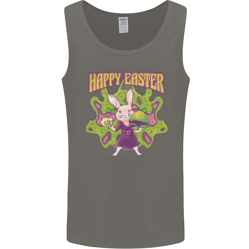 Trippy Easter Magic Mushrooms LSD Mens Vest Tank Top Charcoal