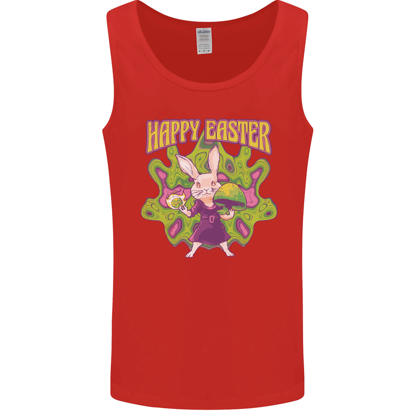 Trippy Easter Magic Mushrooms LSD Mens Vest Tank Top Red