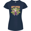 Trippy Easter Magic Mushrooms LSD Womens Petite Cut T-Shirt Navy Blue