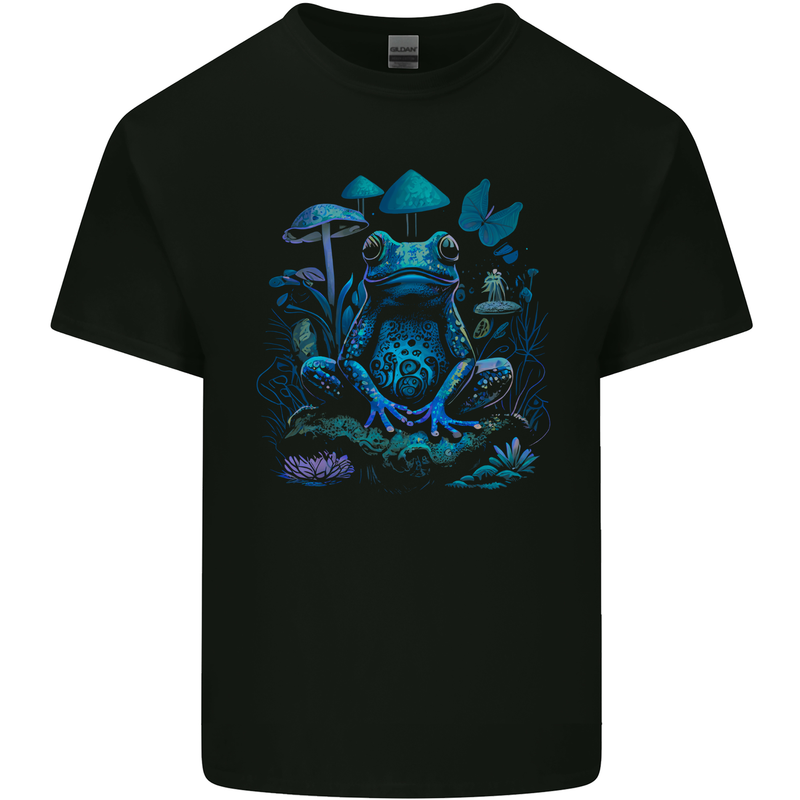 Trippy Frog LSD Magic Mushrooms Festivals Kids T-Shirt Childrens Black