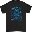 Trippy Frog LSD Magic Mushrooms Festivals Mens Gildan Cotton T-Shirt Black