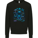 Trippy Frog LSD Magic Mushrooms Festivals Mens Sweatshirt Jumper Black