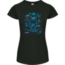 Trippy Frog LSD Magic Mushrooms Festivals Womens Petite Cut T-Shirt Black