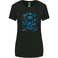 Trippy Frog LSD Magic Mushrooms Festivals Womens Wider Cut T-Shirt Black