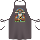 Trippy Guitar Hippy Gnome Magic Mushrooms Cotton Apron 100% Organic Dark Grey