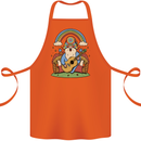 Trippy Guitar Hippy Gnome Magic Mushrooms Cotton Apron 100% Organic Orange