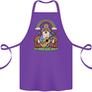 Trippy Guitar Hippy Gnome Magic Mushrooms Cotton Apron 100% Organic Purple