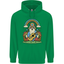 Trippy Guitar Hippy Gnome Magic Mushrooms Mens 80% Cotton Hoodie Irish Green